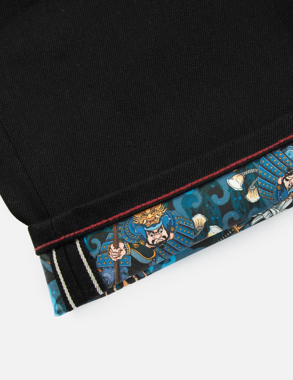 SAMURAI AND SEAGULL EMBROIDERY DENIM SHORTS - 10