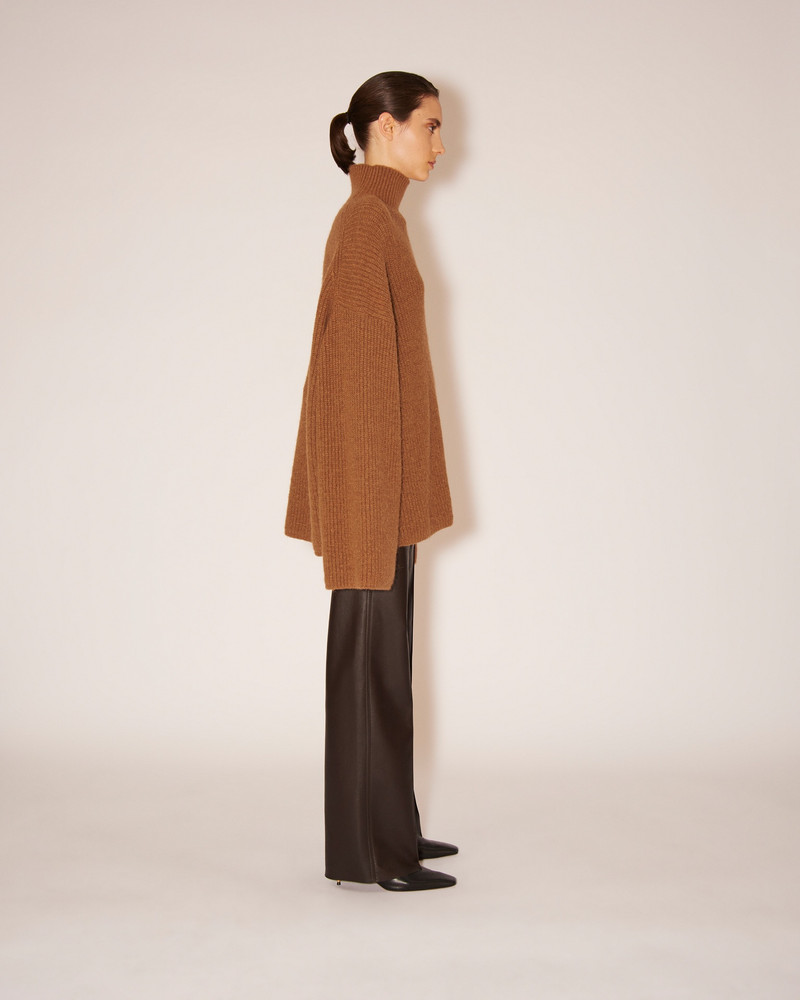YANA - Ribbed alpaca turtleneck sweater - Camel 4