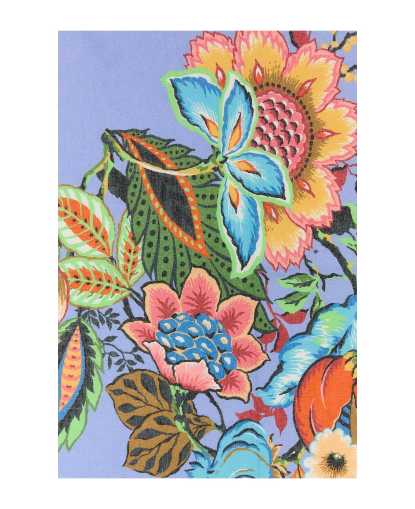 Printed Cotton Blend Foulard - 2