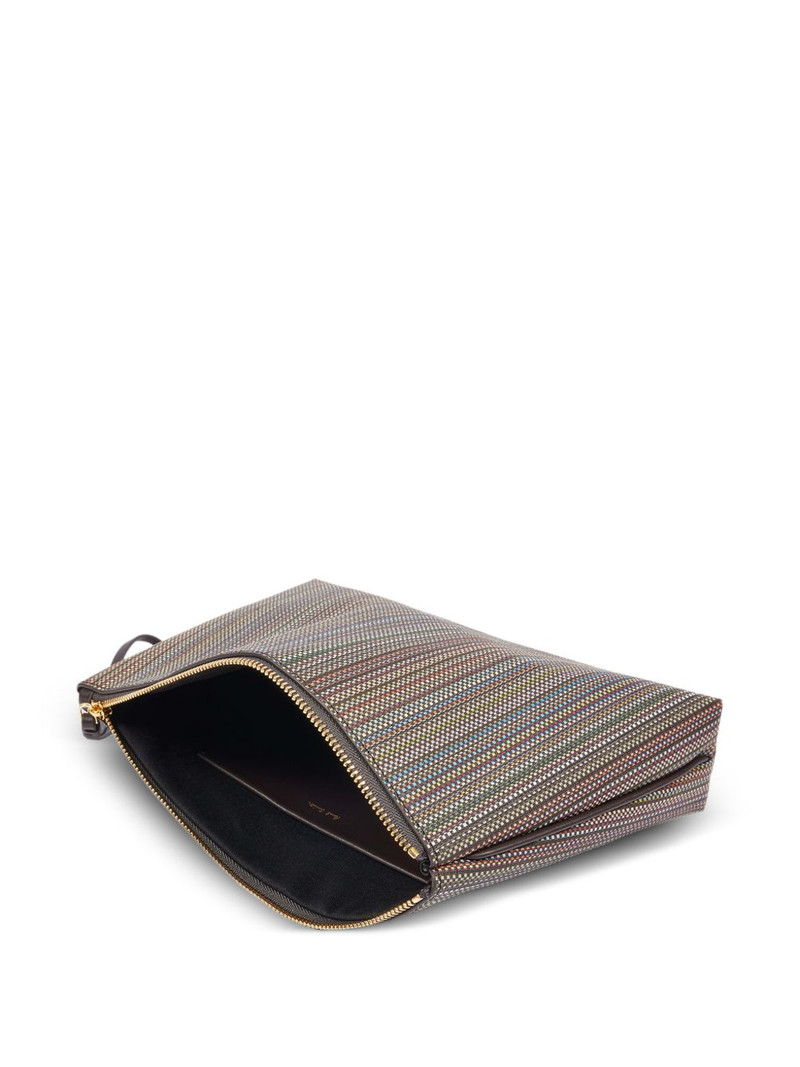 Signature Stripe vertical striped clutch bag 4