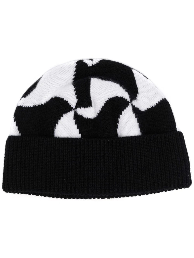 patterned wool beanie - 1
