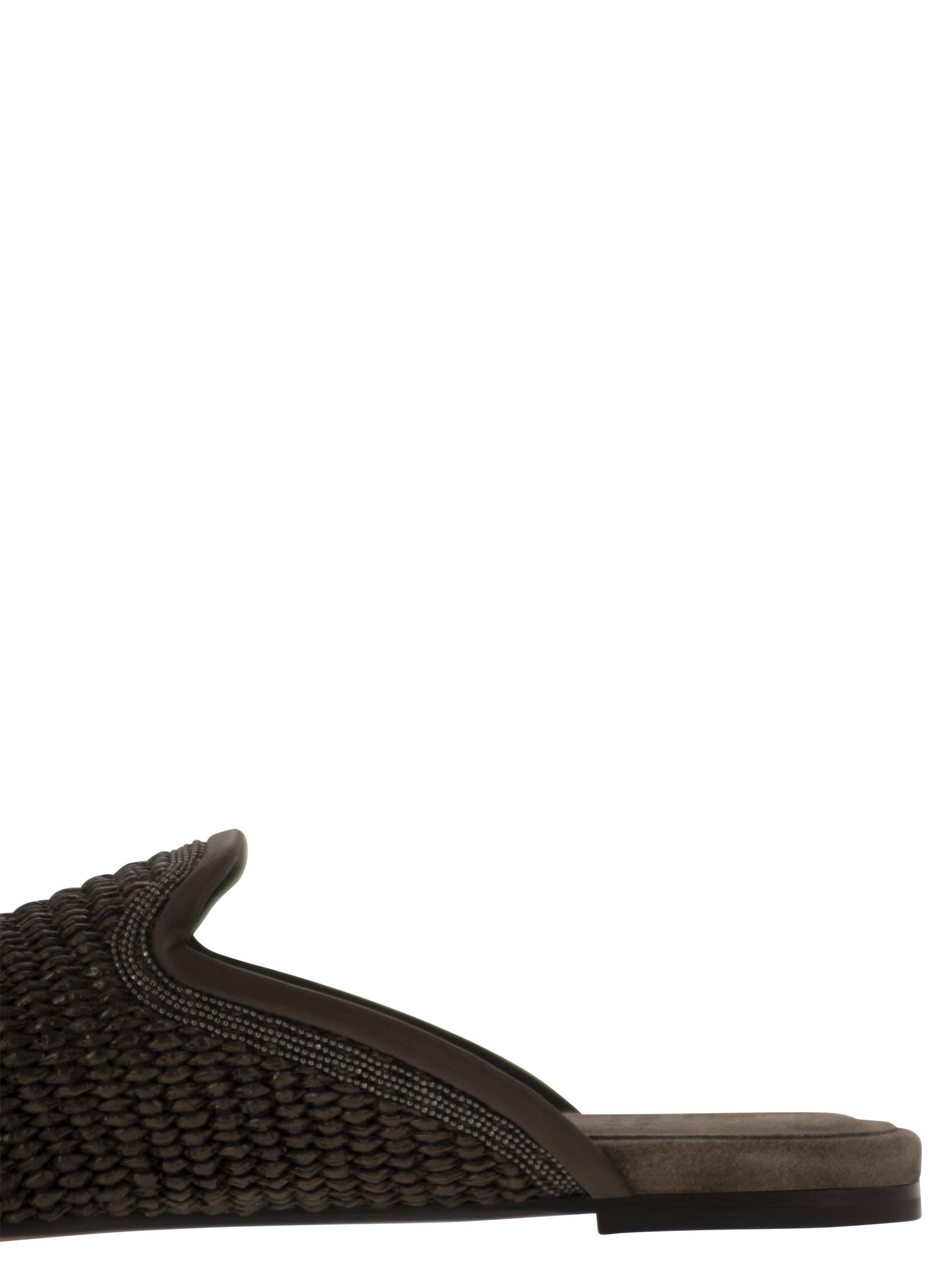 Brunello Cucinelli Women Techno Raffia Slipper With Precious Trim - 7