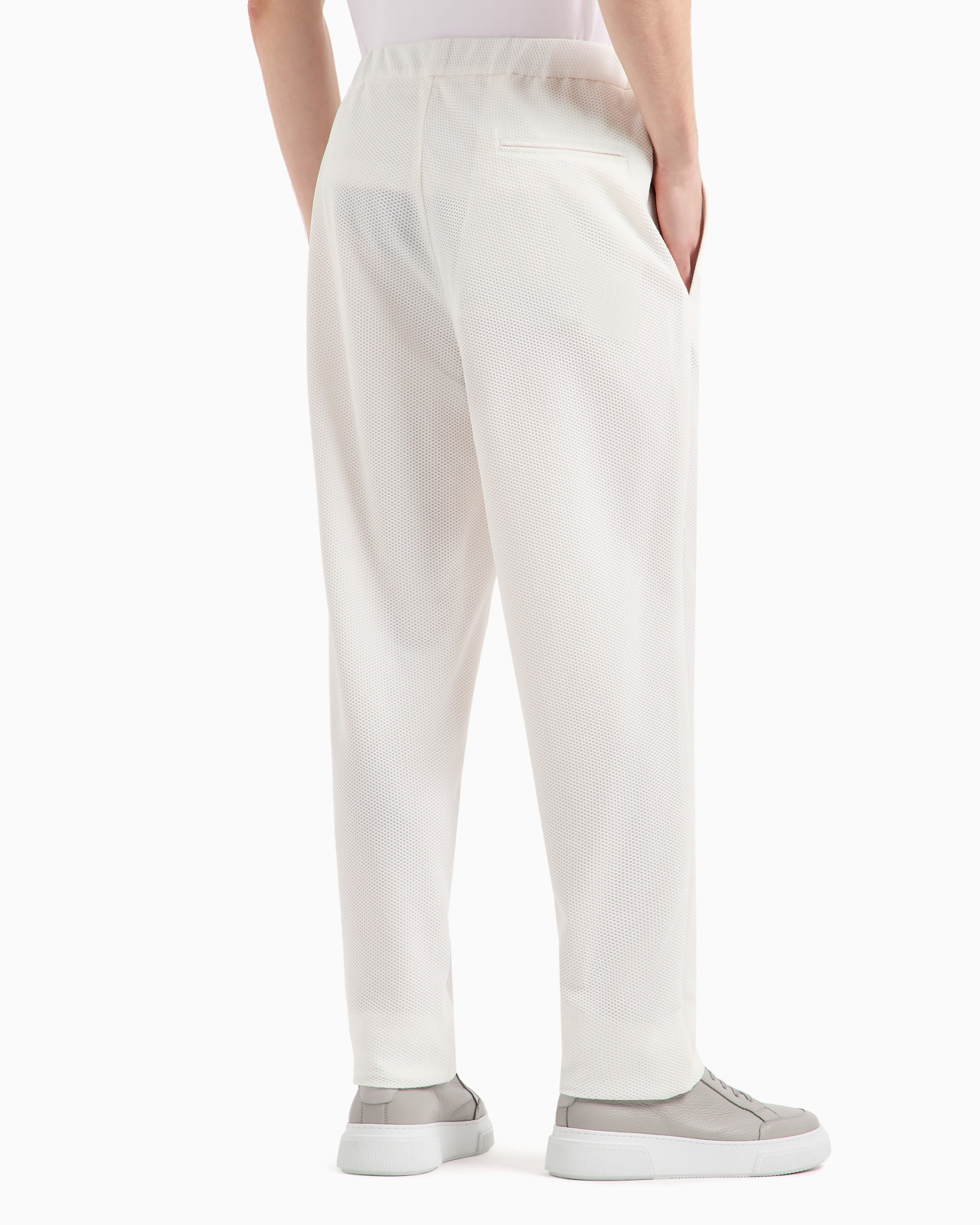 Technical waffle flat-front trousers - 3
