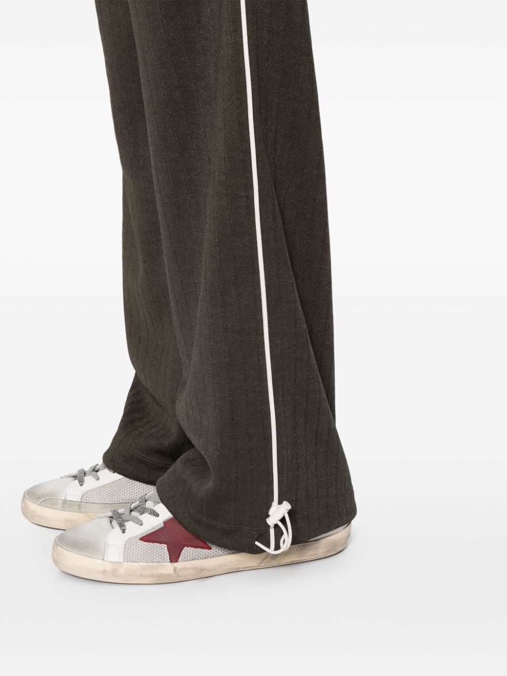 striped logo printed track pants - 5