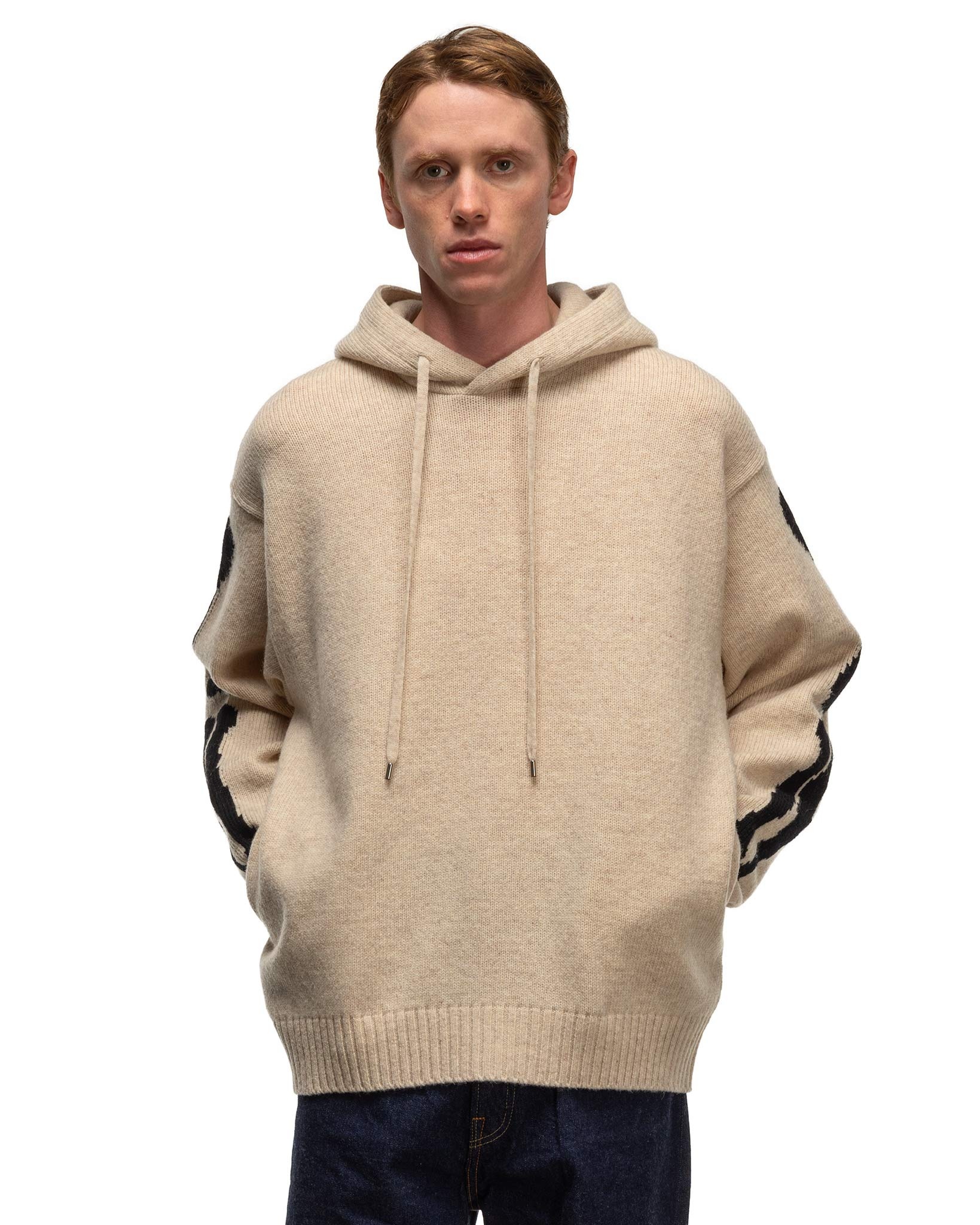 5G Wool BONE Hood Sweater Ecru - 4