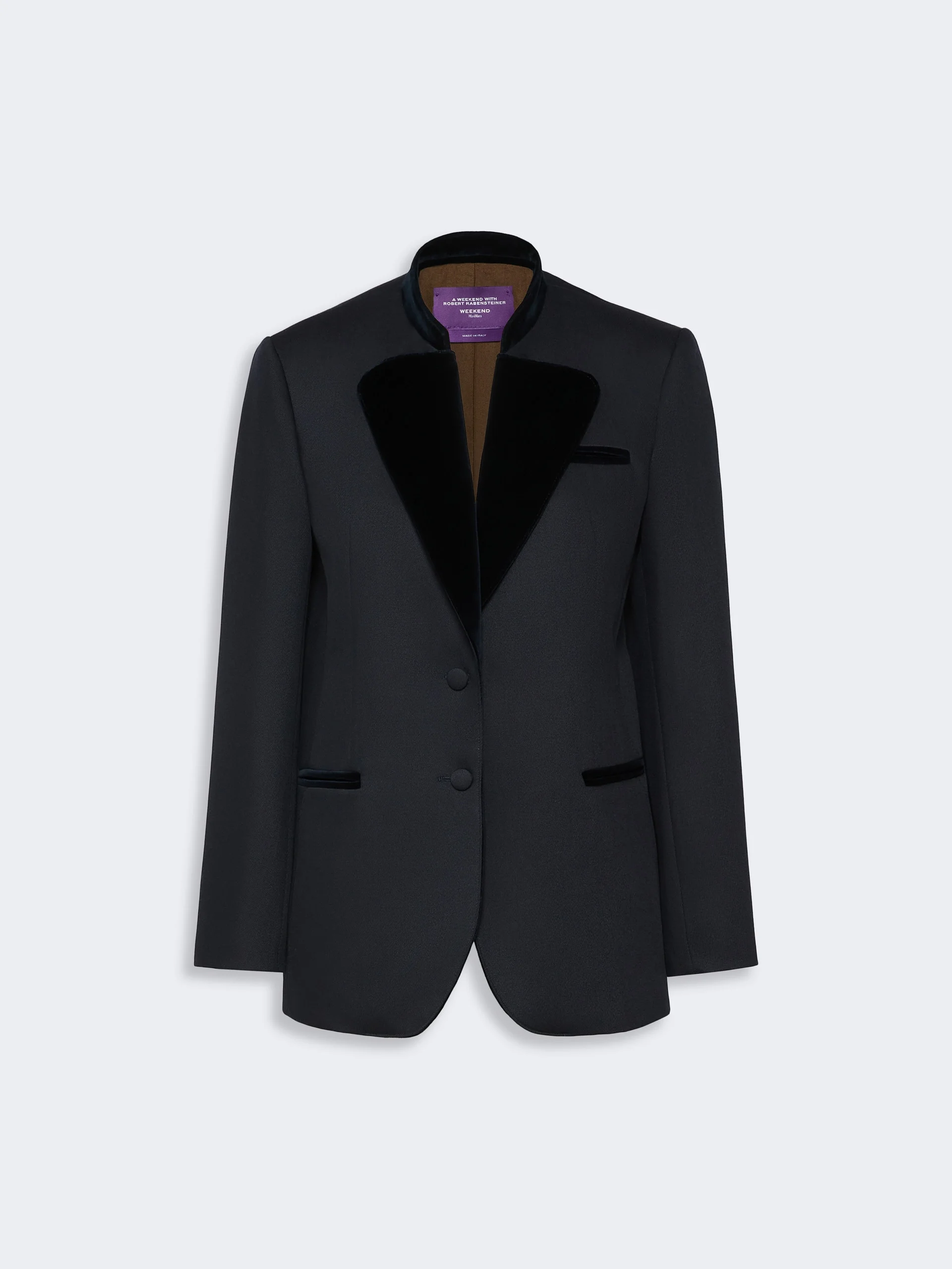 WKSADAGIO Wool cavalry twill single-breasted blazer - ULTRAMARINE - 1