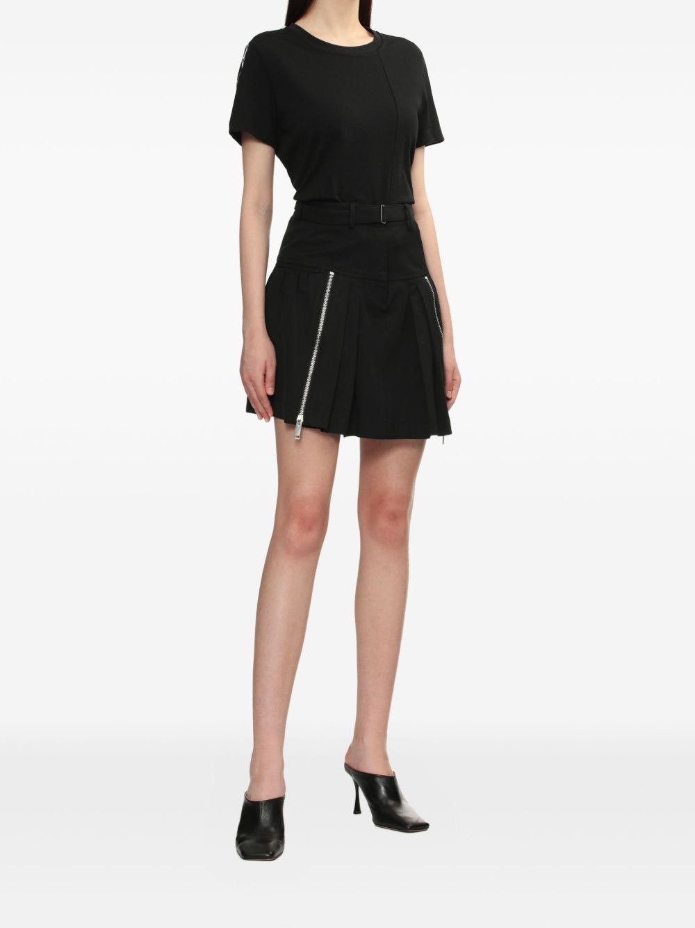 pleated zip-detail skirt - 2