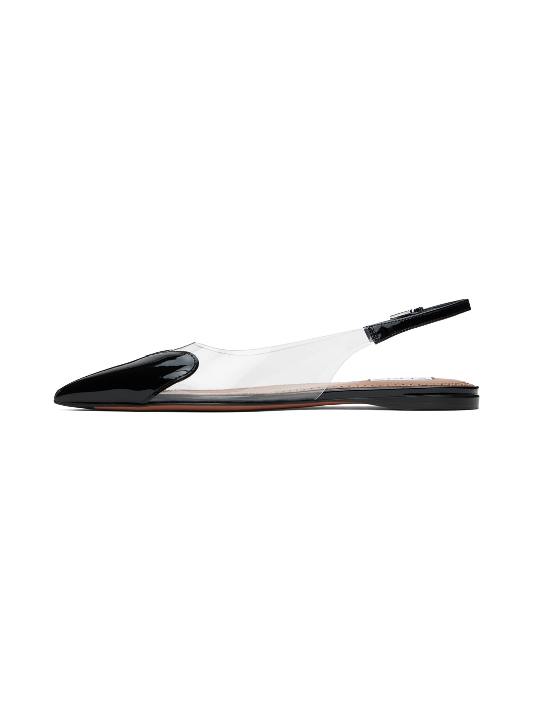 Black 'Le Cœur' Slingback Ballerina Flats - 3