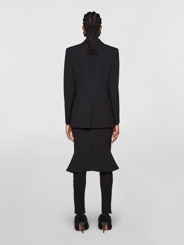 DOUBLE WOOL CREPE GODET SKIRT - 3