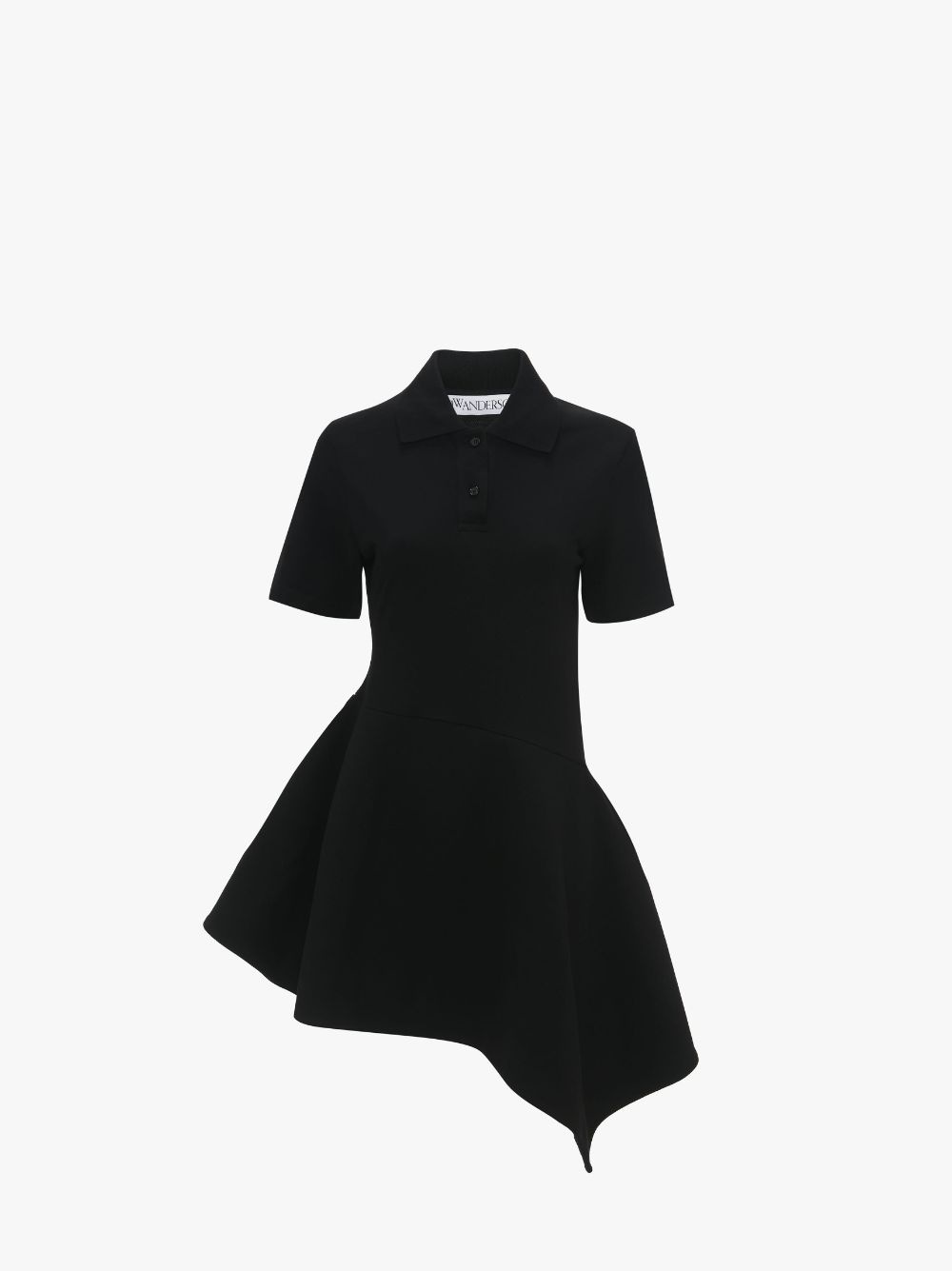 SHORT SLEEVE ASYMMETRIC POLO DRESS - 1