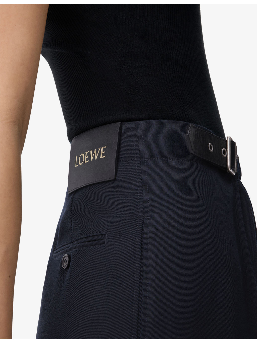Cropped Wide-Leg Belted Wool Trousers - 5