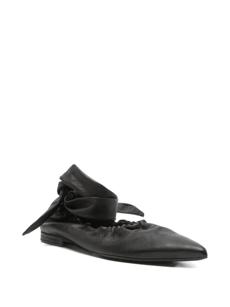 UMA WANG pointed-toe ankle-tie ballet flats outlook