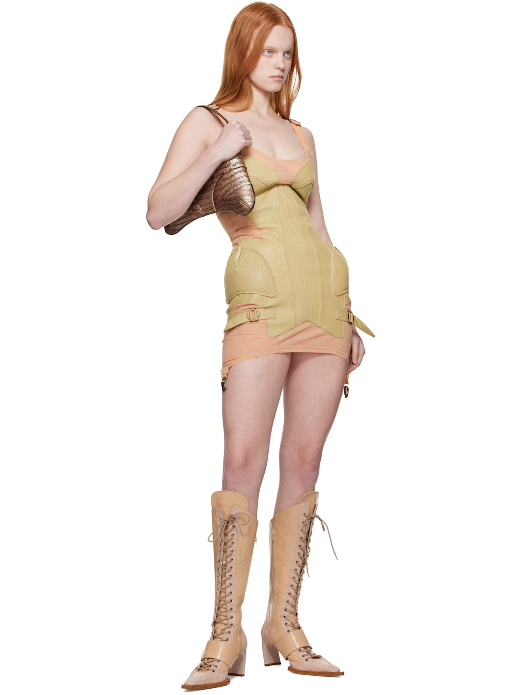 Khaki & Pink GTR Minidress - 4