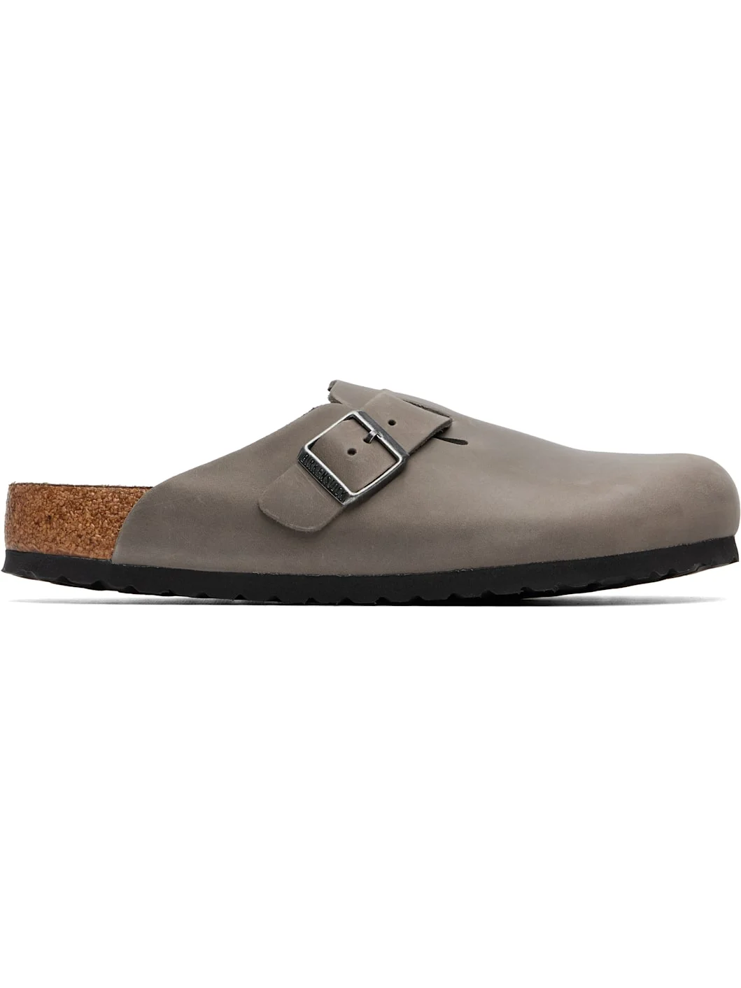 Gray Regular Boston Soft Footbed Oiled Leather Loafers - 1