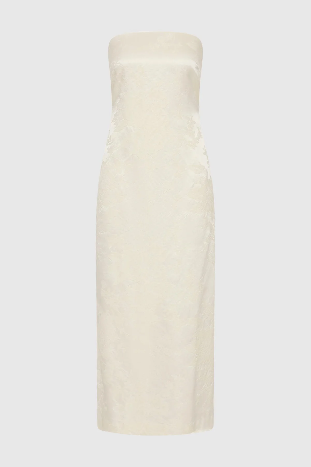 Silk Wool Jacquard Strapless Dress - Talco - 1