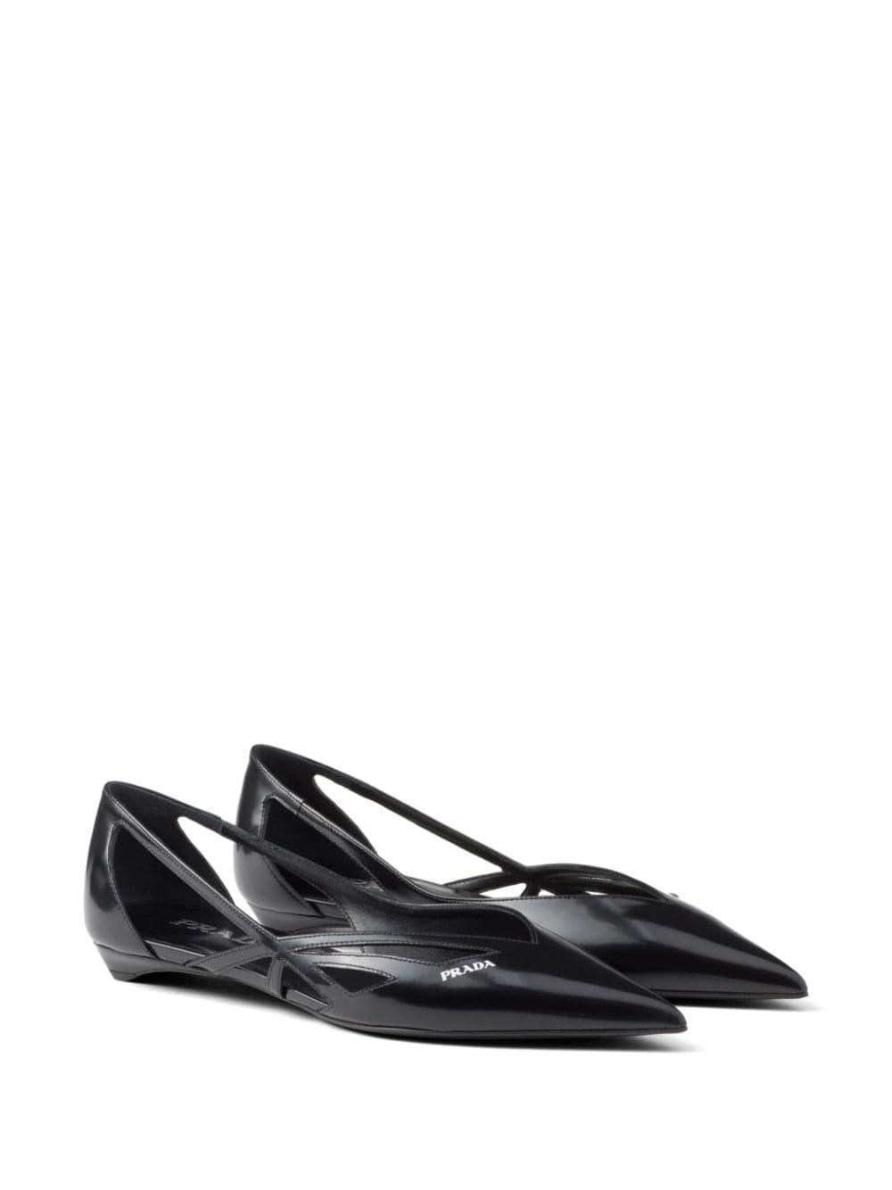 leather cut-out ballerinas - 2
