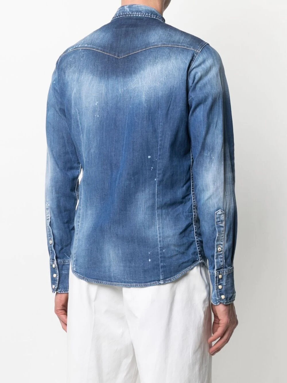 distressed-effect denim shirt - 4