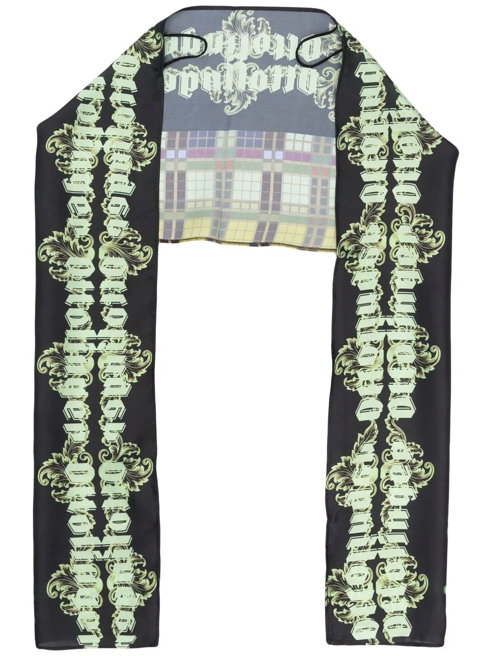 logo embroidered scarf - 1