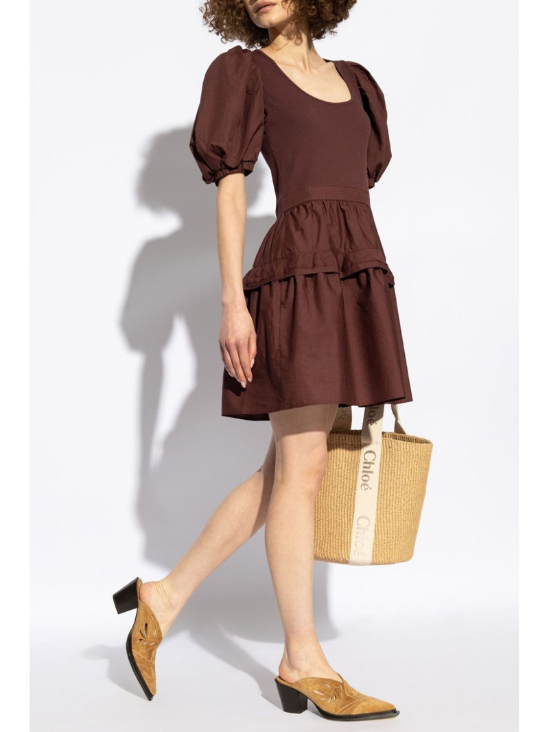 ULLA JOHNSON Tilda puff-sleeve cotton dress outlook