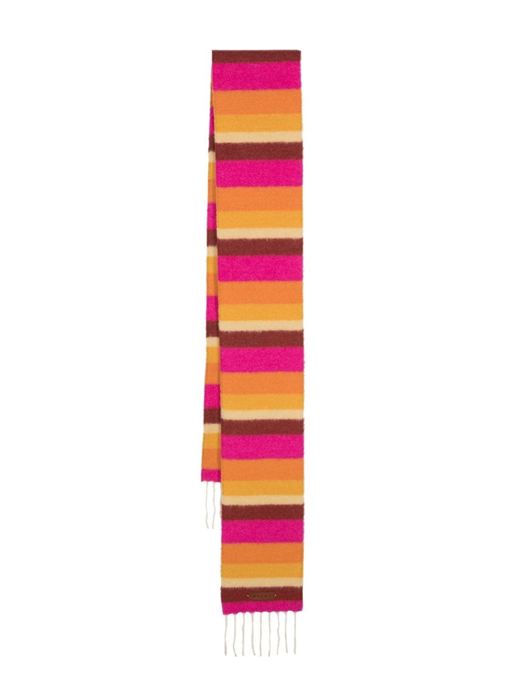 logo-patch stripe-pattern scarf - 1