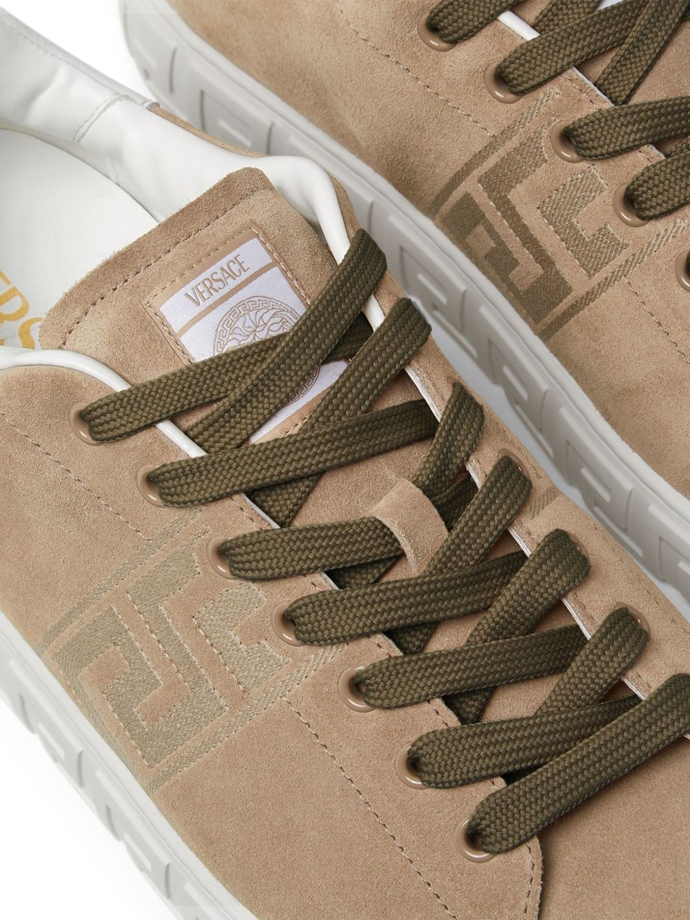 Greca-embroidered sneakers - 4