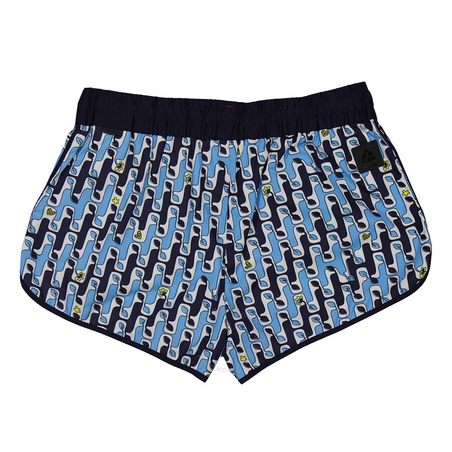 Moncler Grenoble Ladies Abstract Printed Shorts - Bright Blue - 2