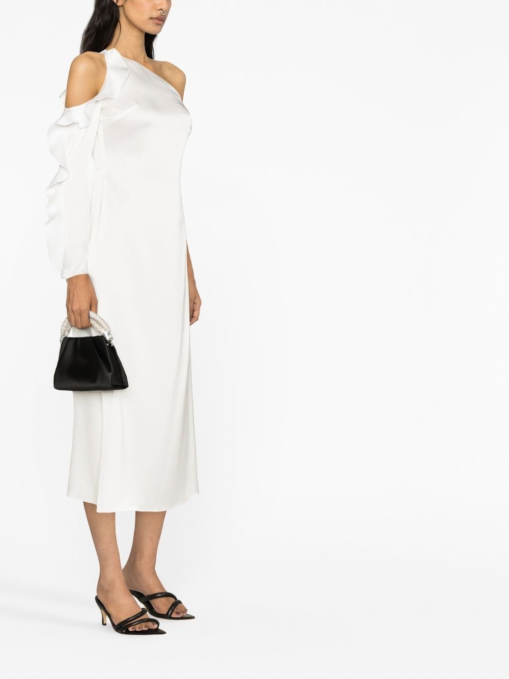 one-shoulder ruffled dress - 3