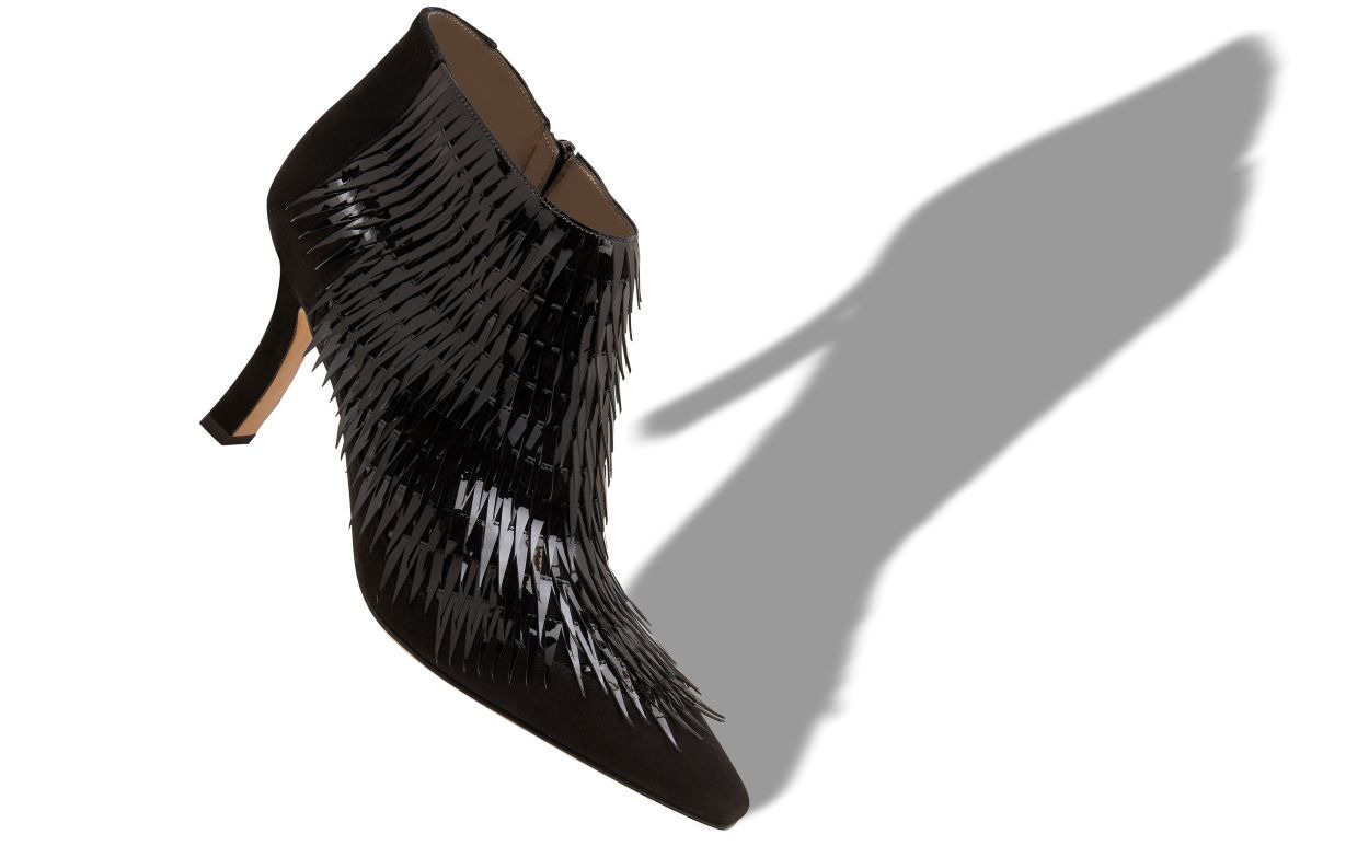 Black Patent Leather Ankle Boots - 2