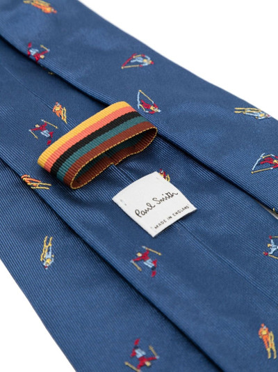 Paul Smith embroidered-design silk tie outlook