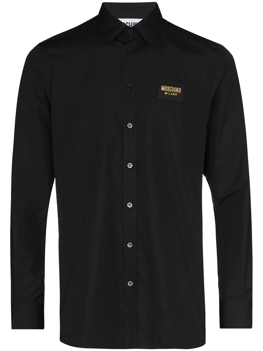 logo-plaque long-sleeve shirt - 1