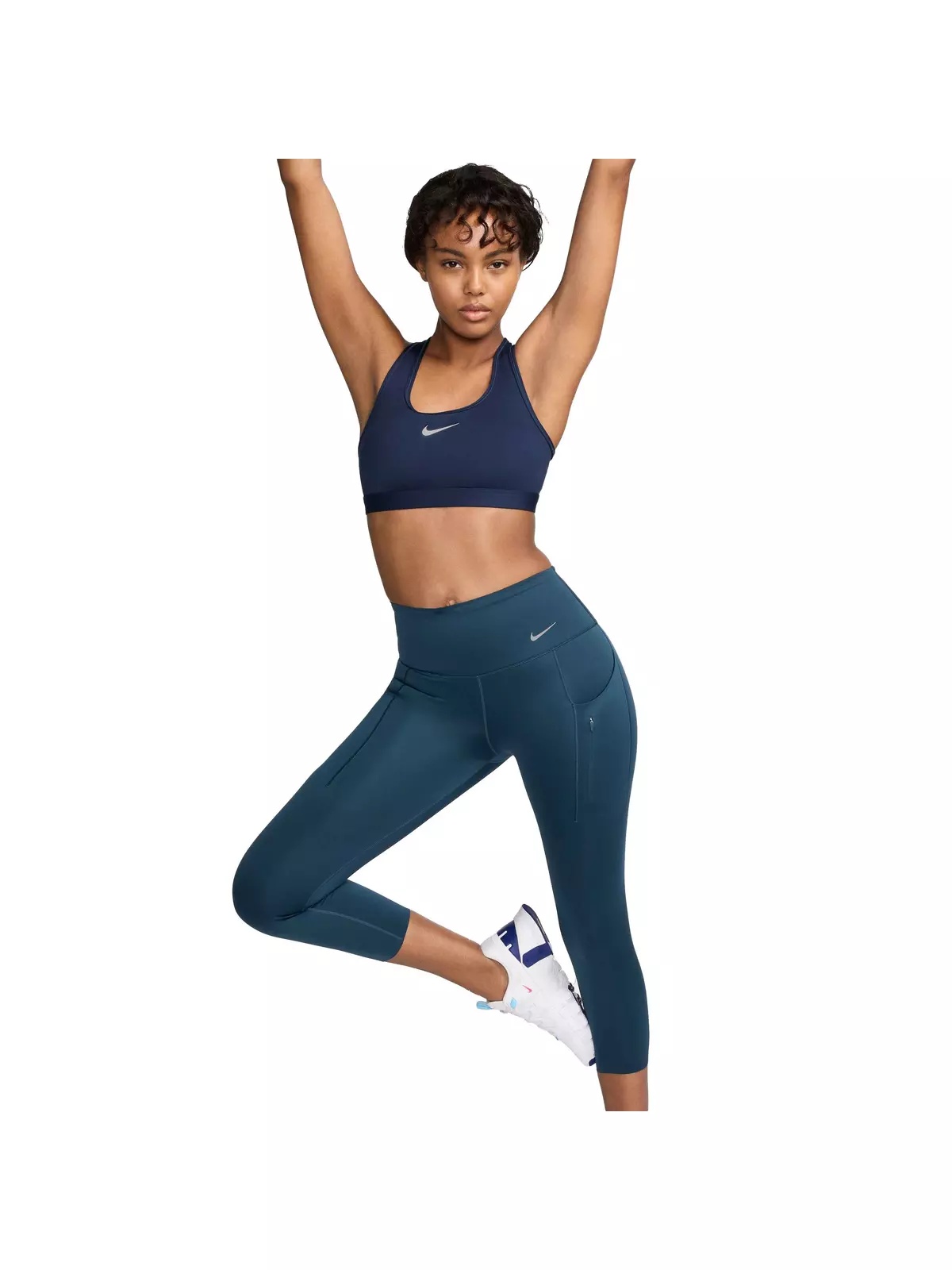 Women's Go Firm-Support High-Waisted Cropped Leggings with Pockets - Navy - 9