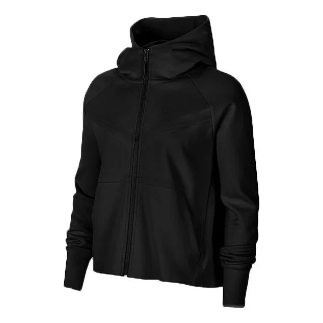 (WMNS) Nike Tech Fleece Windrunner Zipper Hooded Jacket Black CW4298-010 - 1
