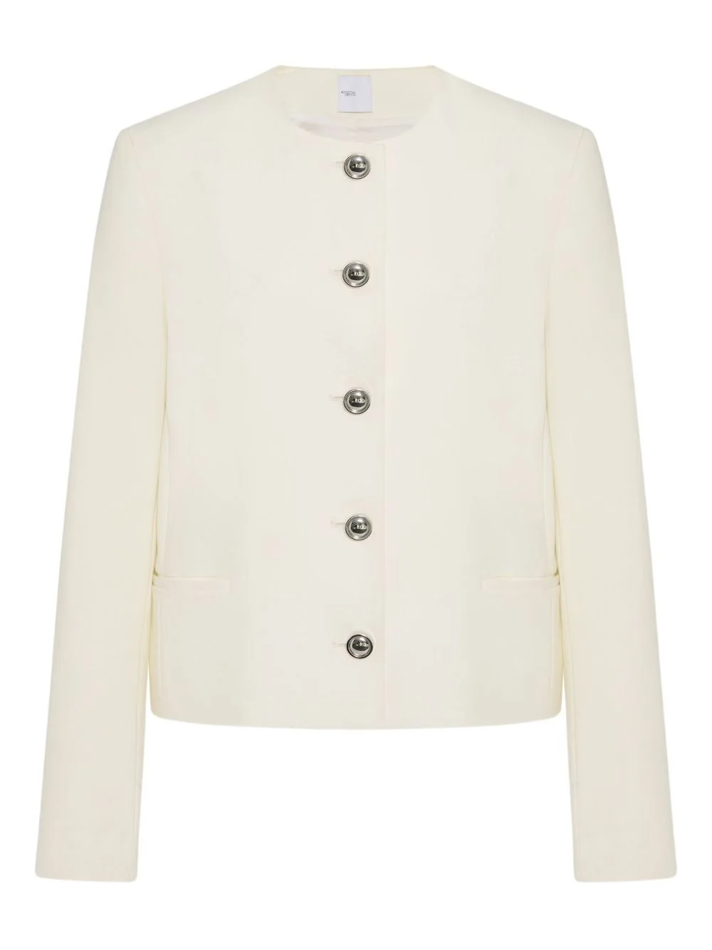 crew neck button-front jacket - 1