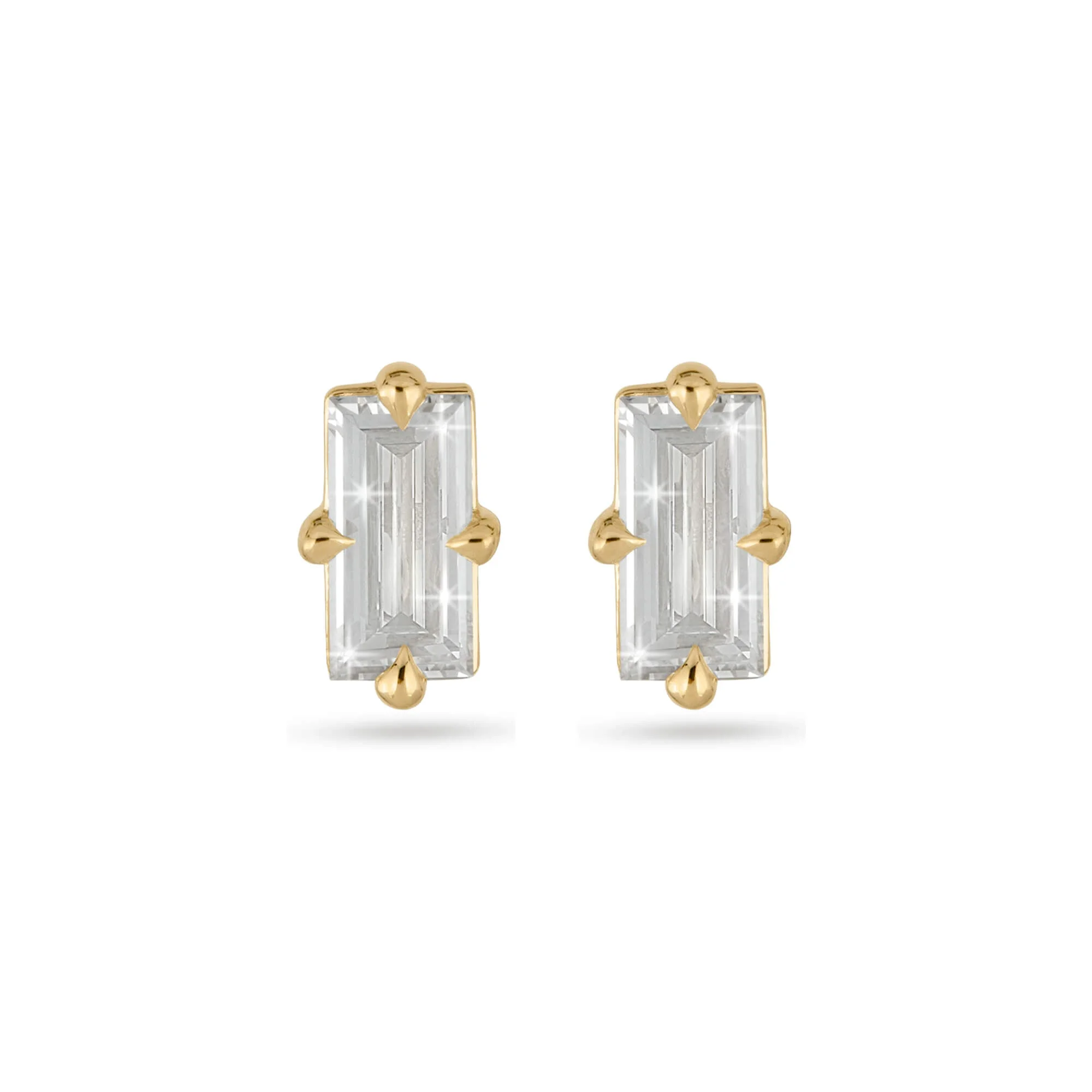 LAB-Created Diamond Essential Baguette Stud Earrings - 1