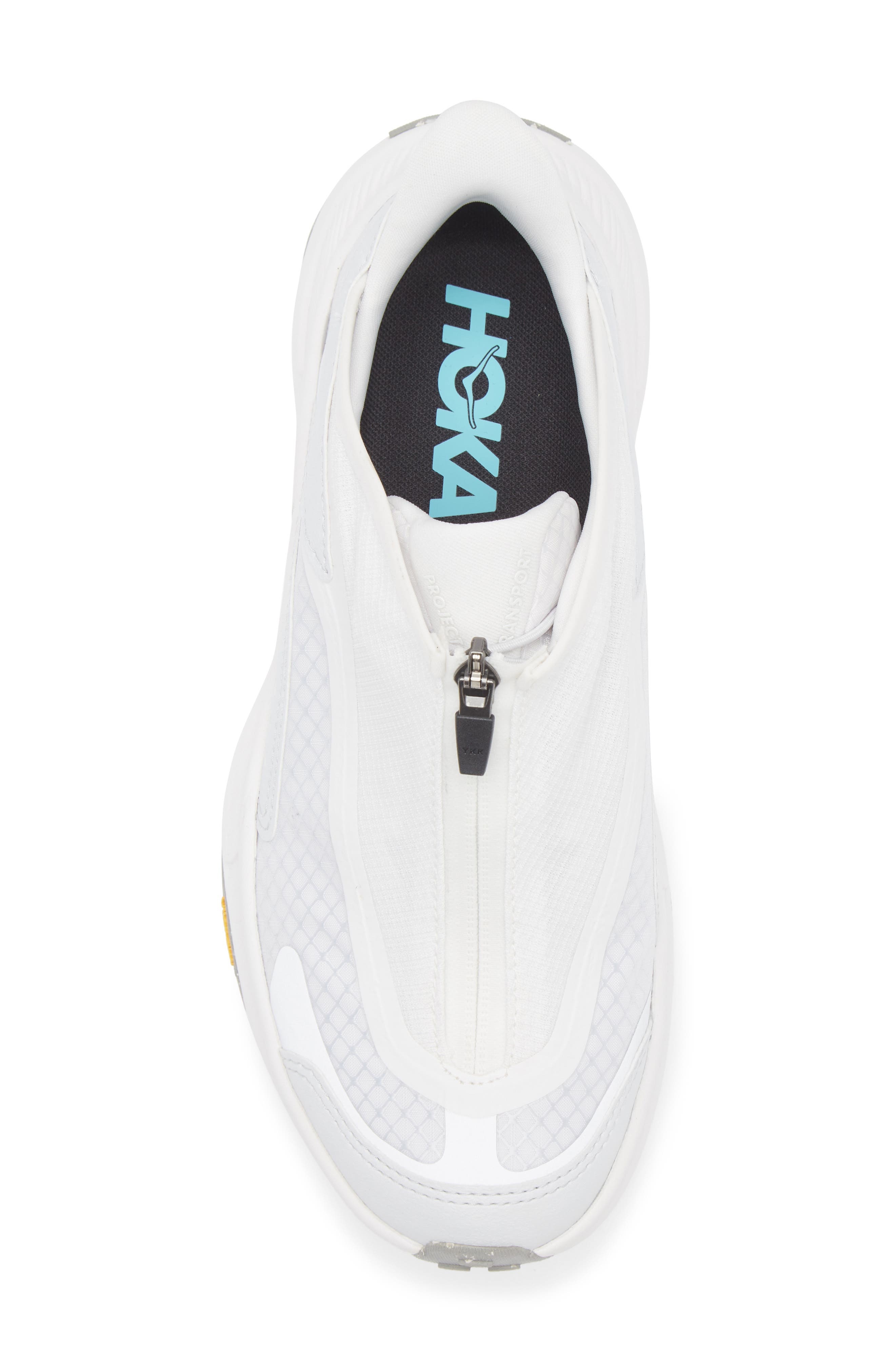 HOKA Gender Inclusive Project Transport Zip Sneaker in White /Cosmic Grey at Nordstrom - 5