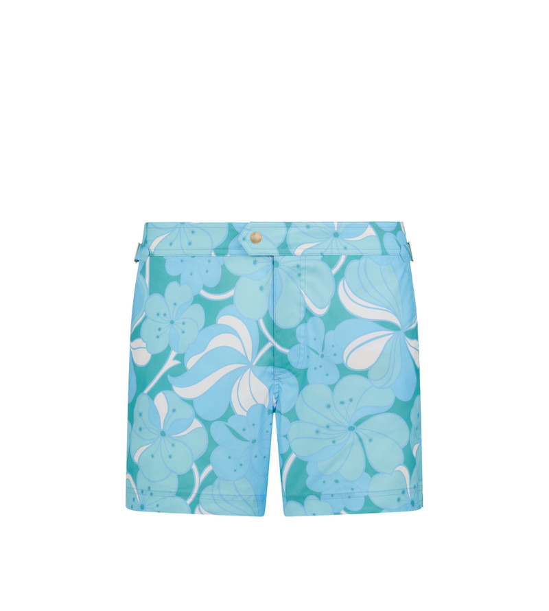PSYCHEDELIC FLORAL PRINT SWIM SHORT - 1