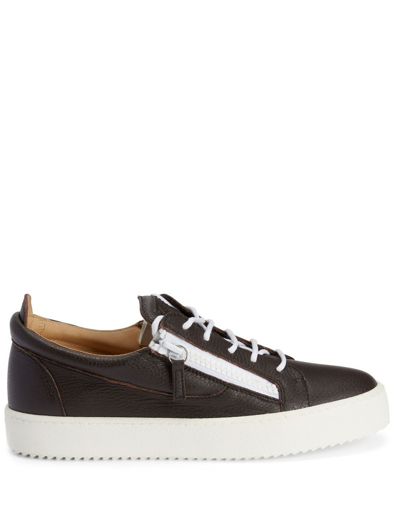 Frankie zipped low-top sneakers 1