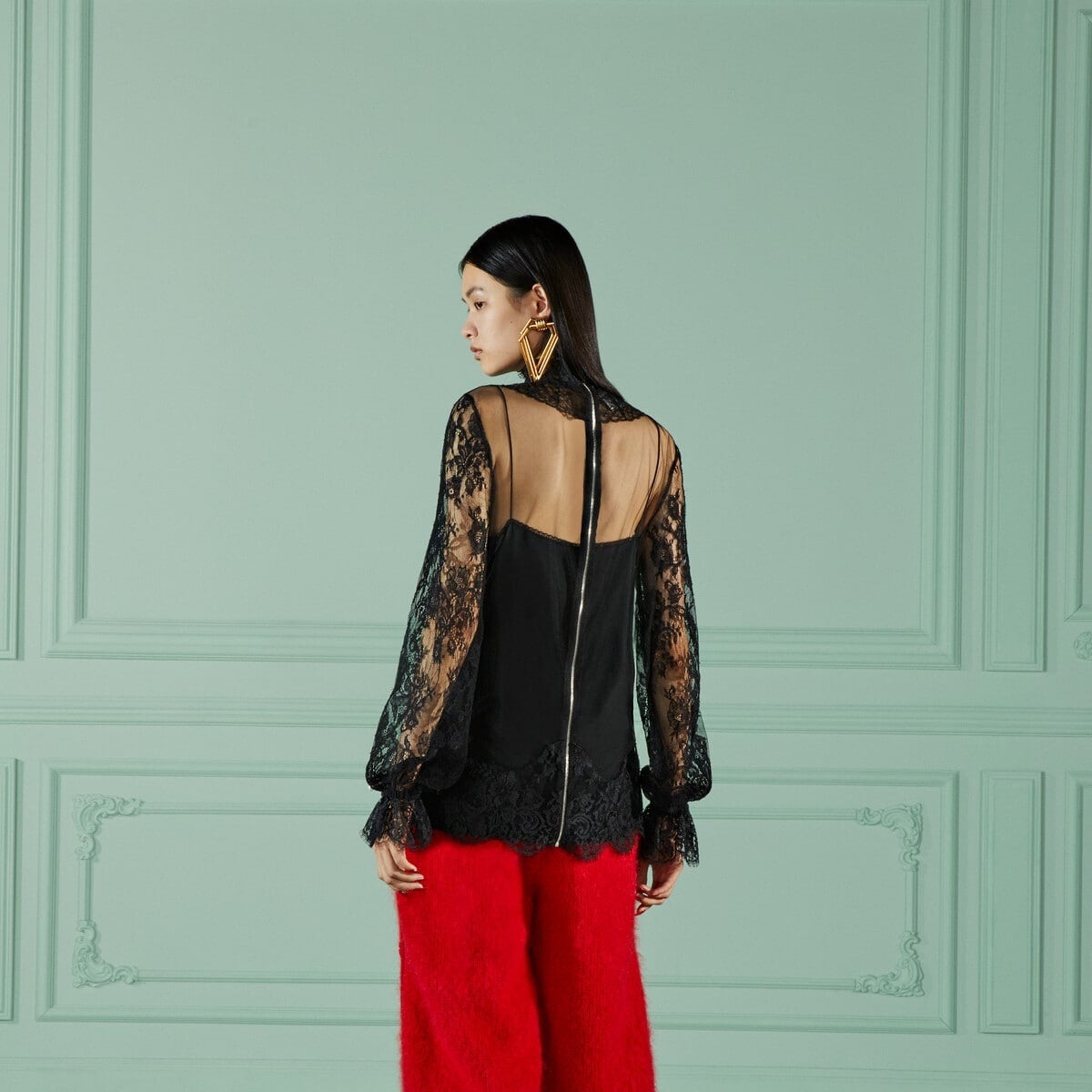 Gucci Tulle and Lace Shirt - 4