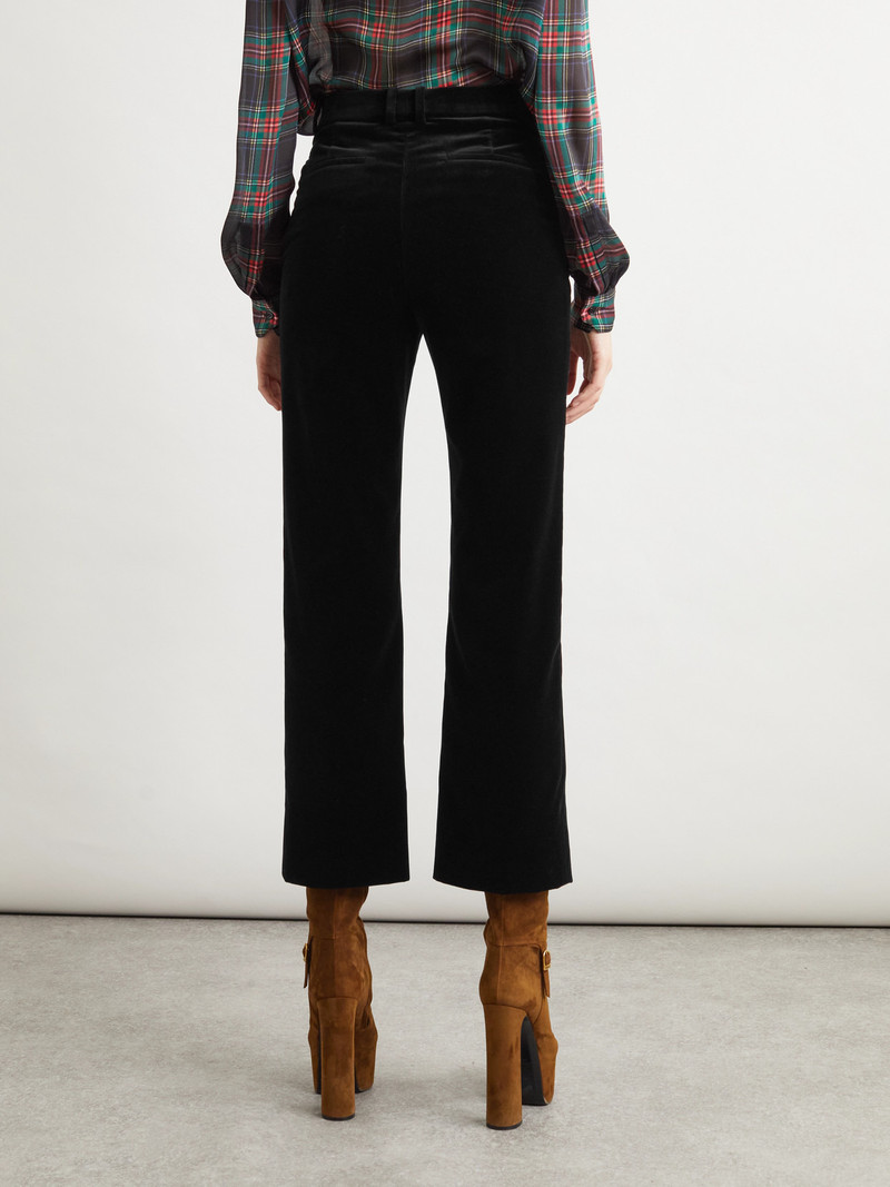 Cotton-velvet Cropped Slim-leg Pants 3