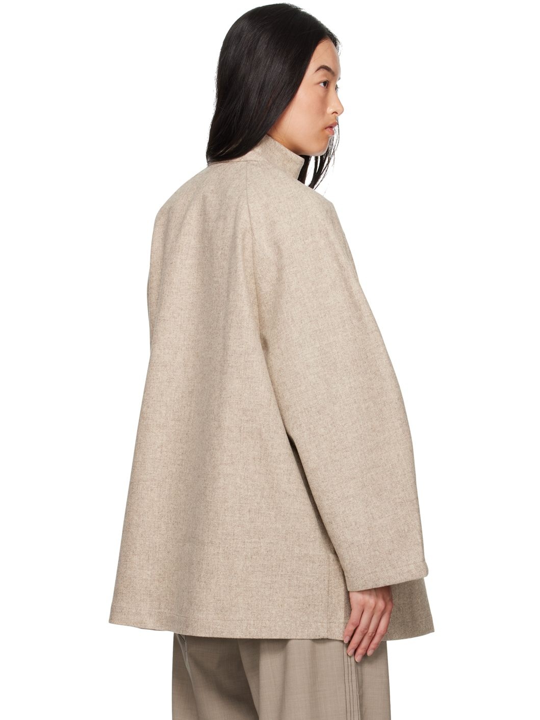 Taupe Virgin Wool Utility Jacket - 3