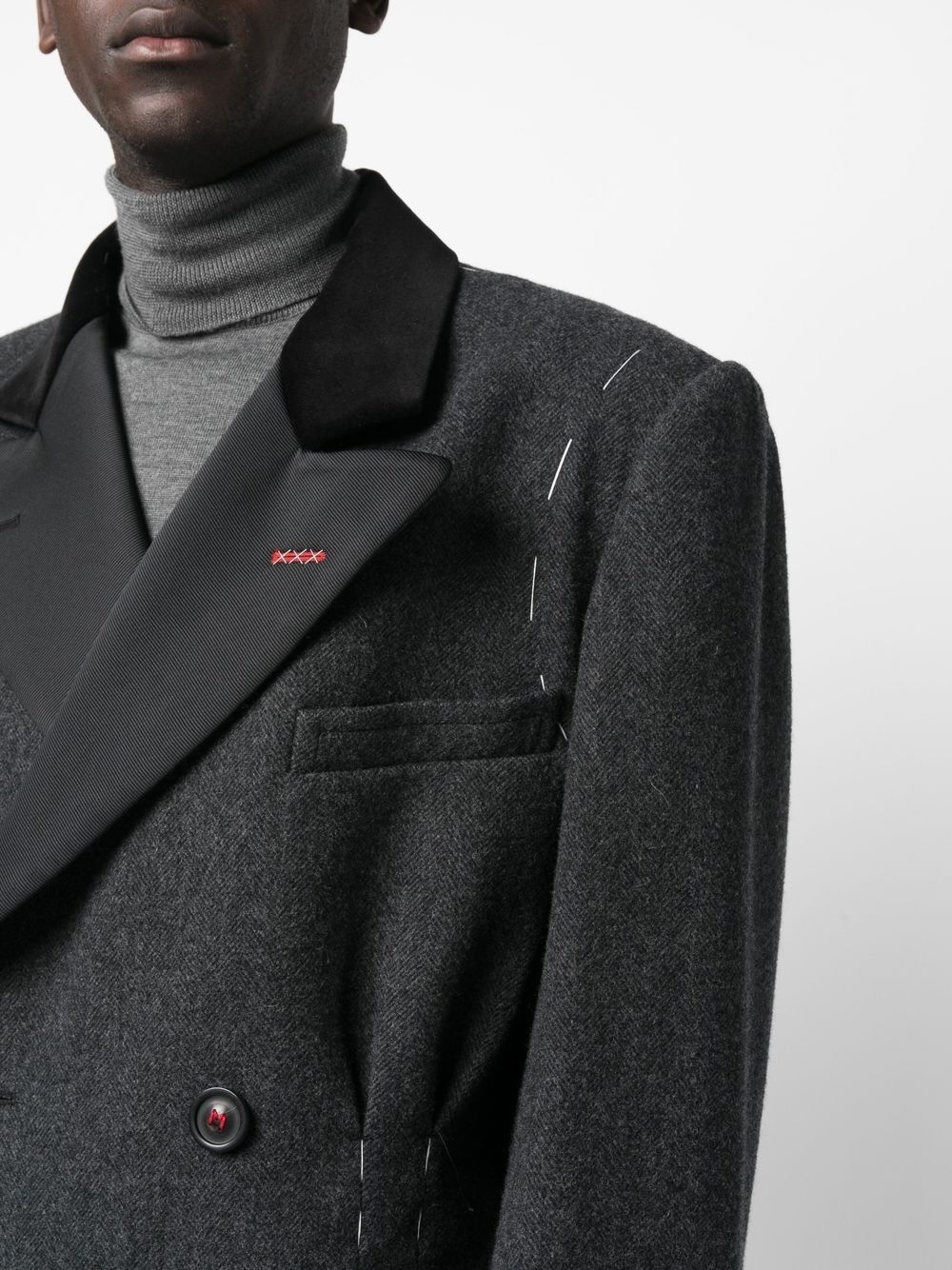 double-breasted wool coat - 6