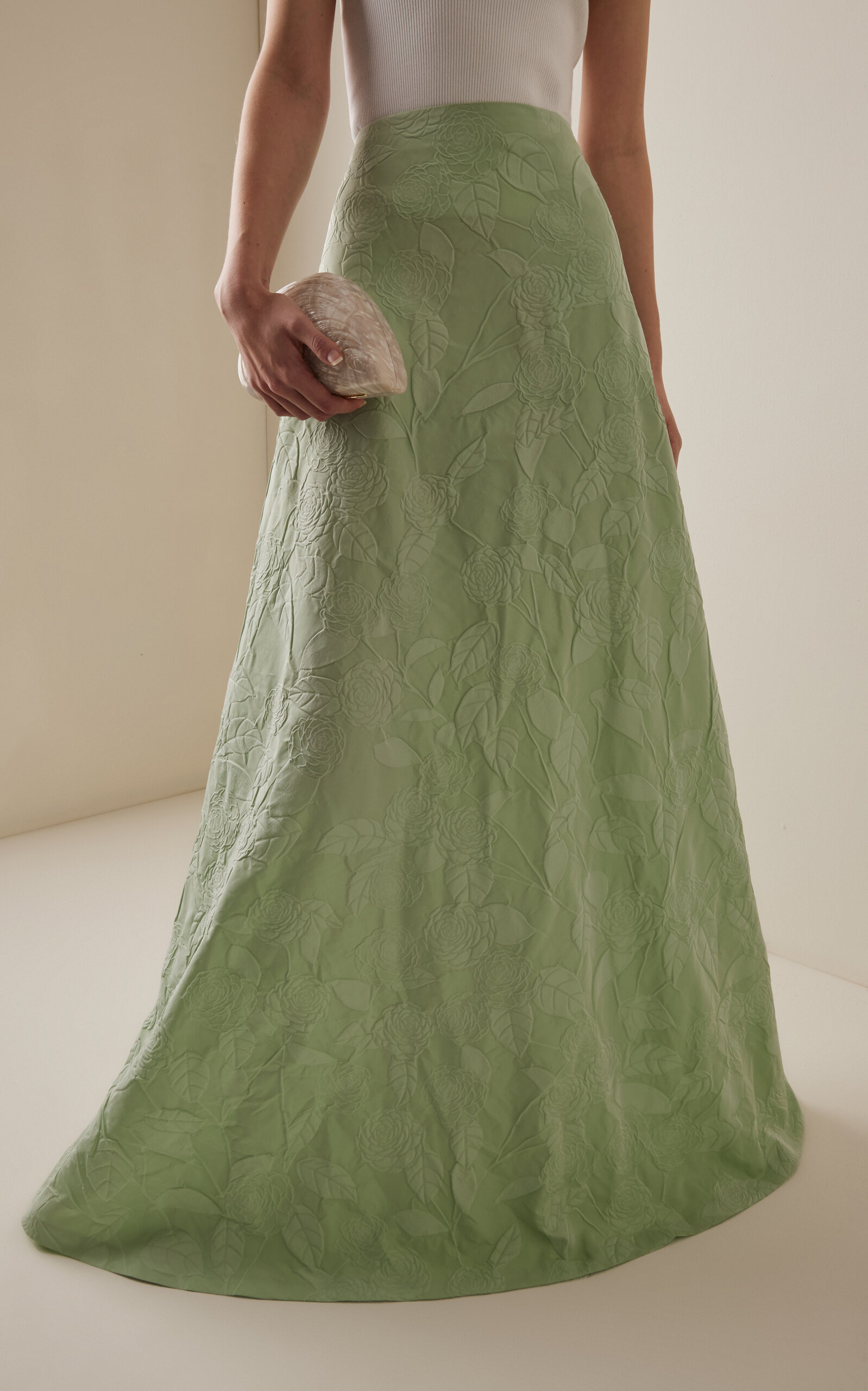 Caswell Jacquard Maxi Skirt green - 3
