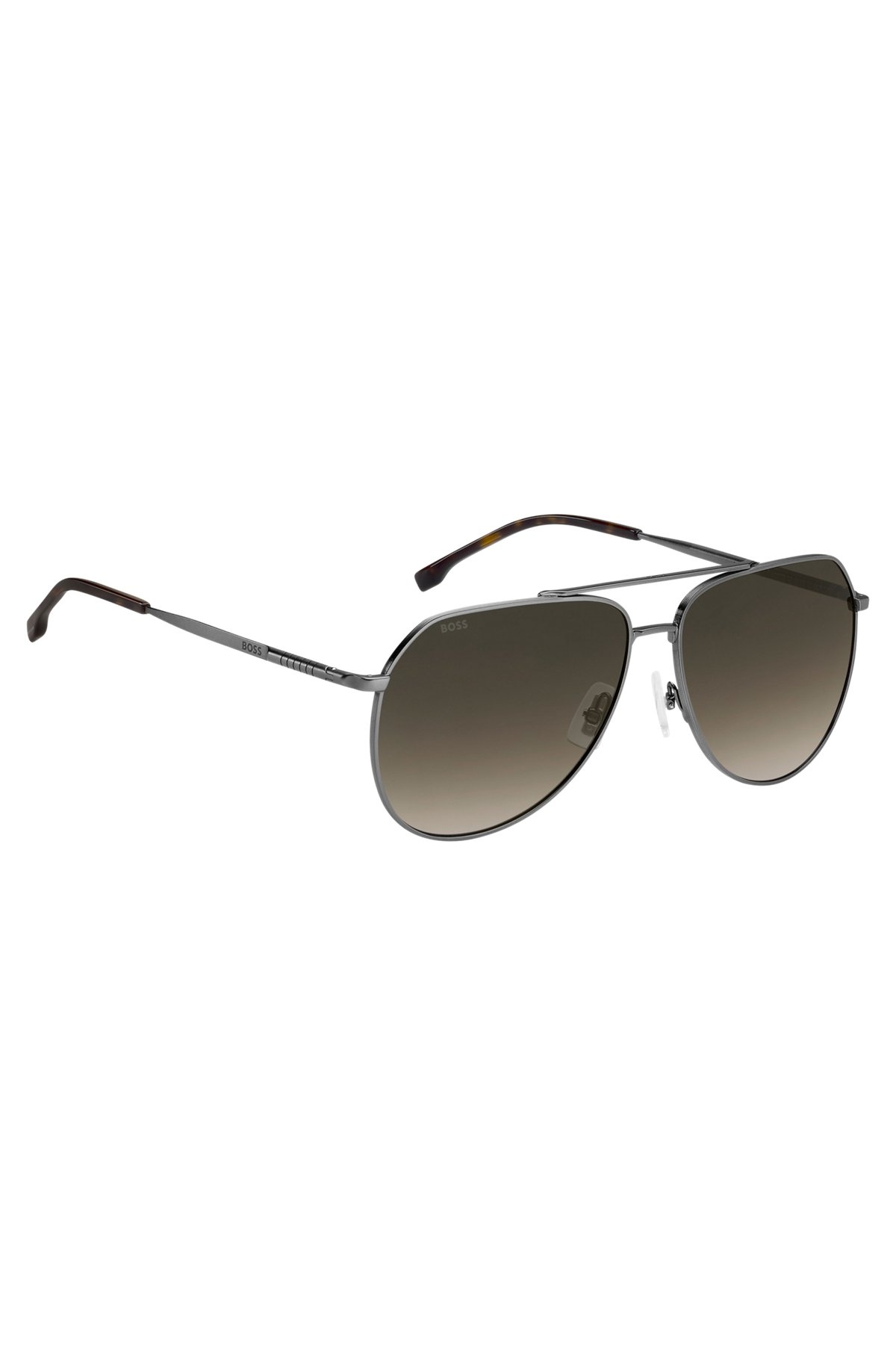 SILVER-TONE SUNGLASSES WITH HAVANA-ACETATE END-TIPS - 4