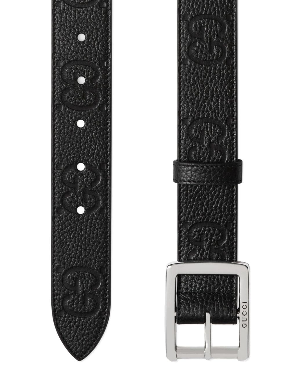 GG logo-debossed leather belt - 2