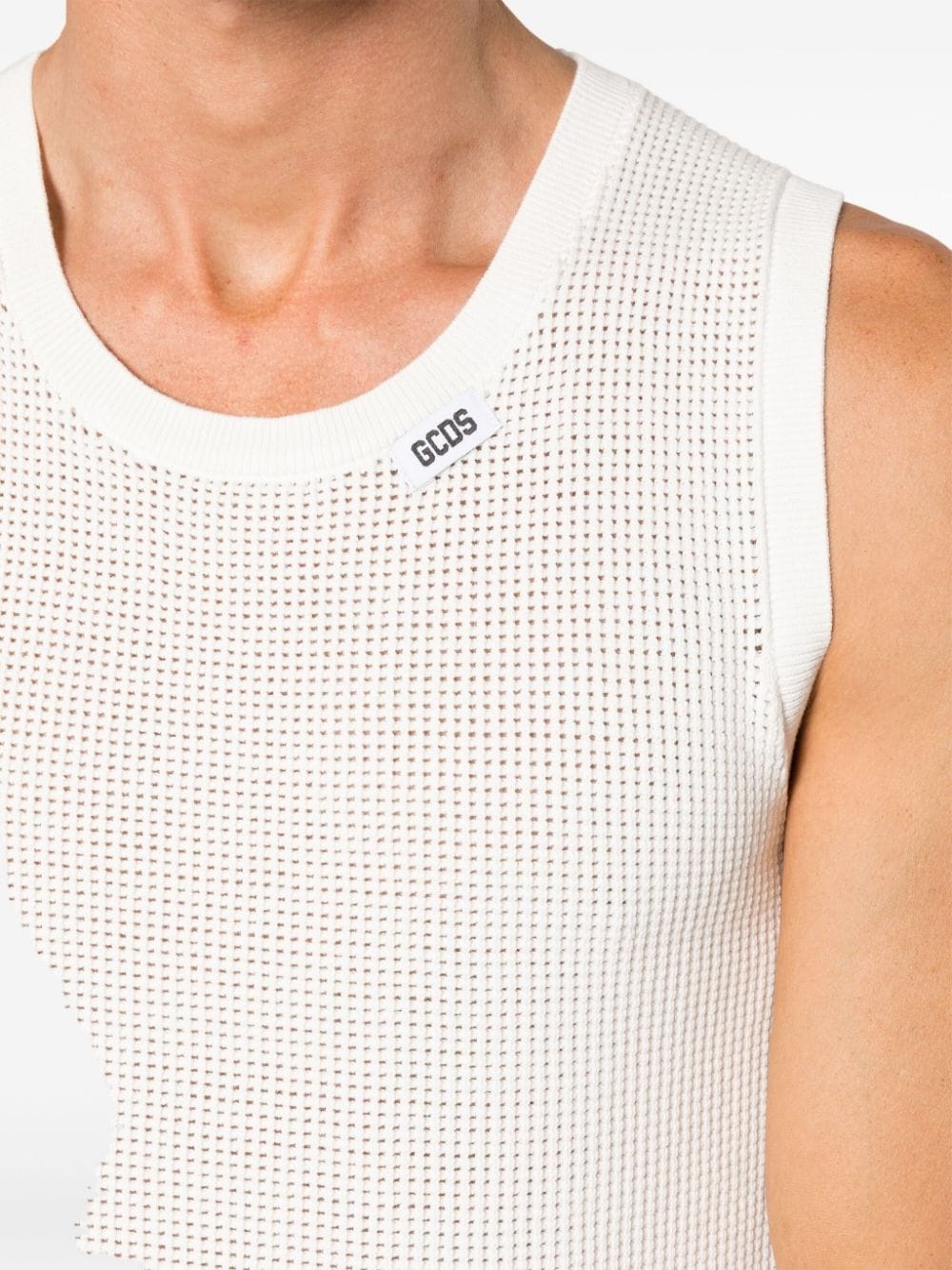 waffle-knit sleeveless jumper - 5