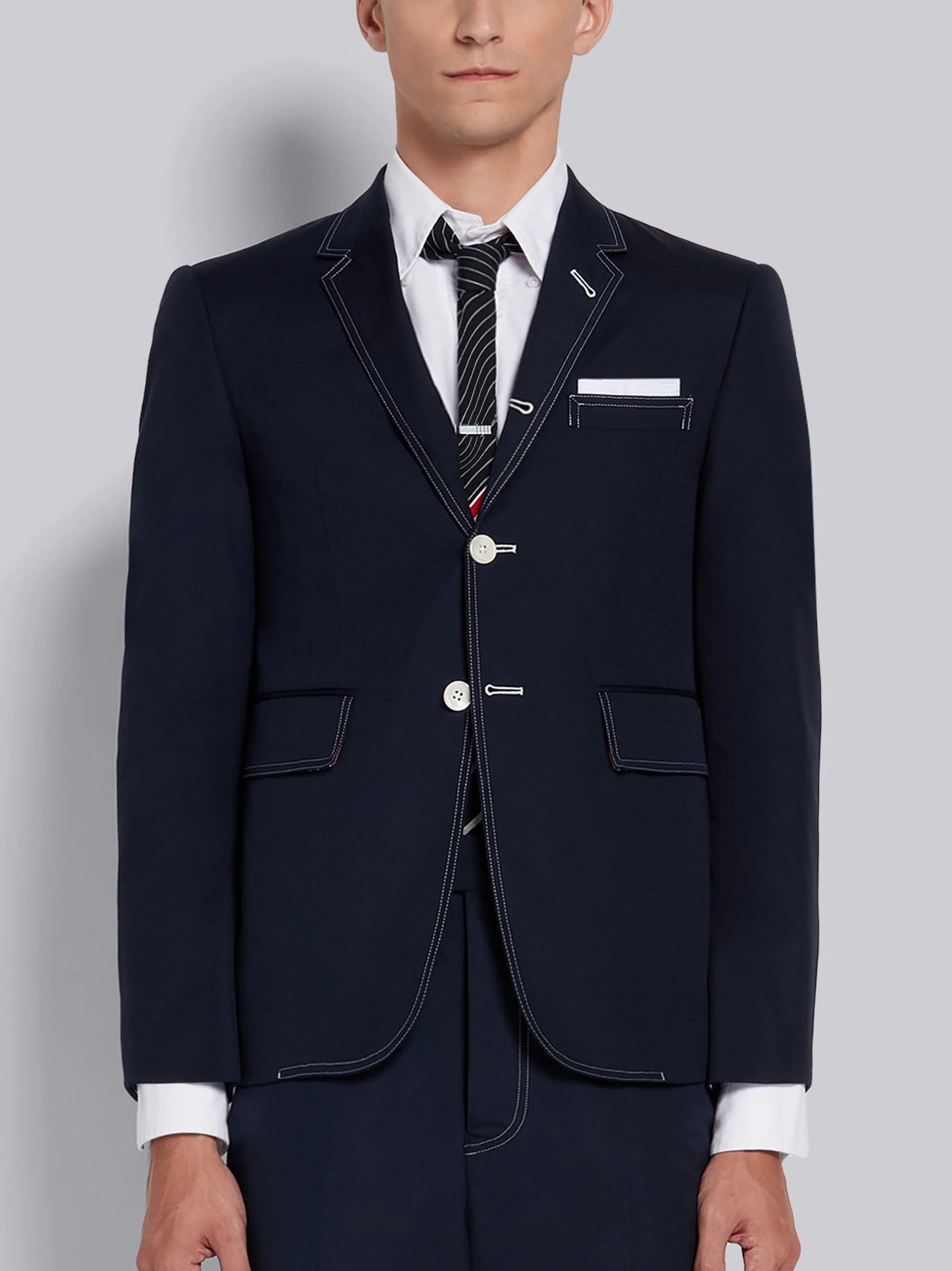ジャケットその他 Thom Browne Men's Piece-Dyed Cotton Gabardine Blazer Navy Thom Browne Unconstructed Cotton Blazer Navy at CareOfCarl.com