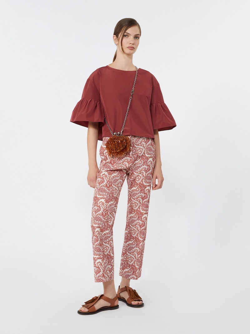 BREAK Cotton taffeta cropped blouse - CHERRY 8
