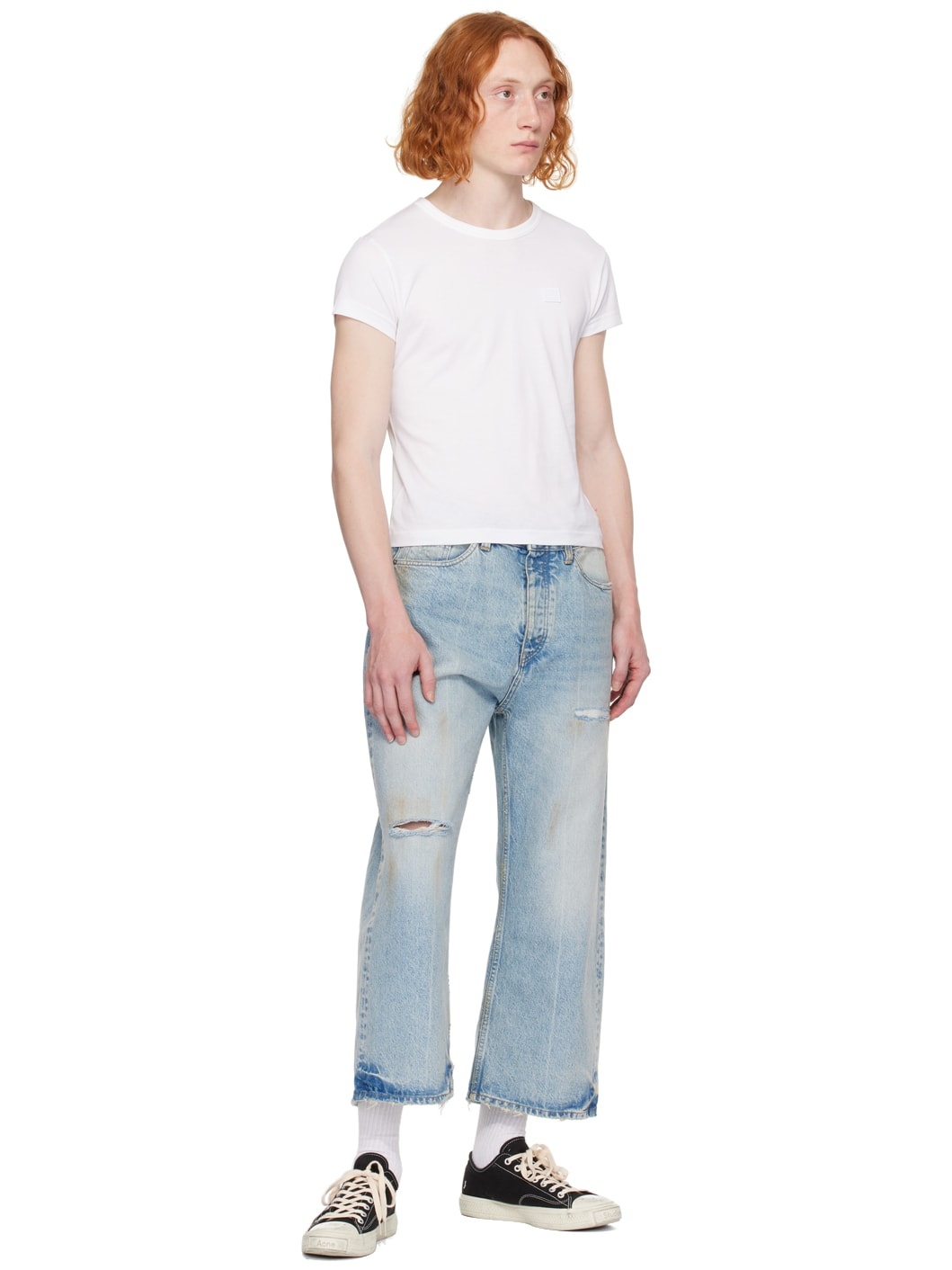 Blue Cropped Jeans - 4