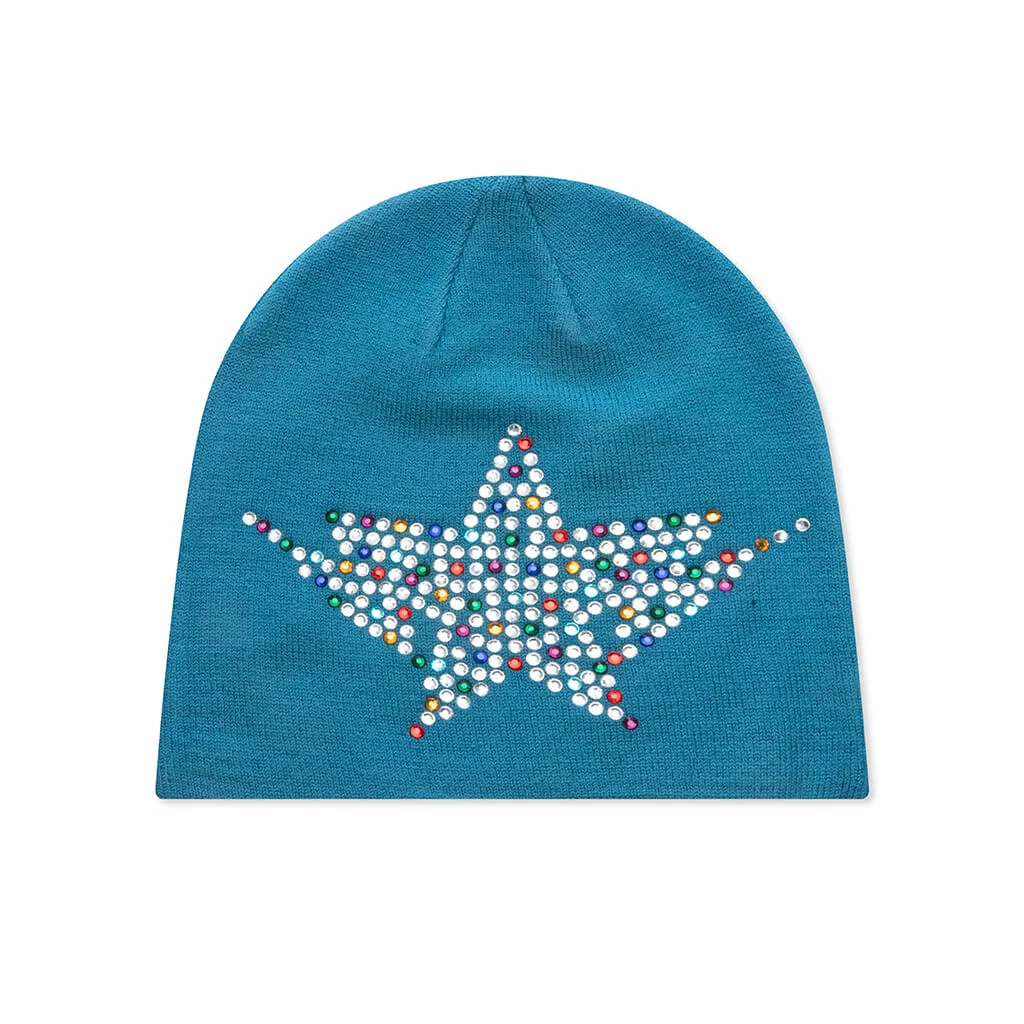 COLOR STONE STA KNIT CAP - SAX - 1