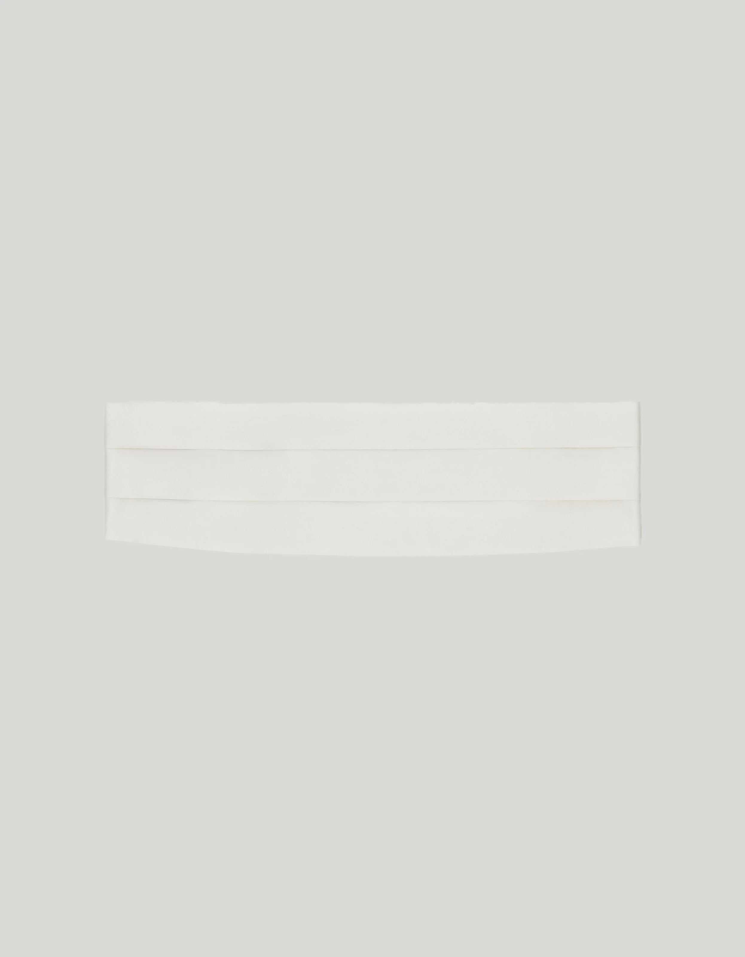 WHITE SILK CUMMERBAND - MEDIUM - 1
